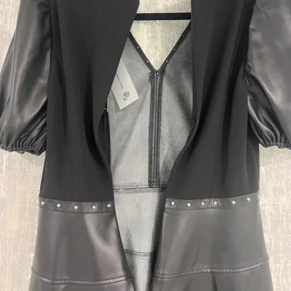 Karl Lagerfeld Paris, Women’s Faux leather dress silver-tone studs. SZ 6, NWT - Picture 10 of 13